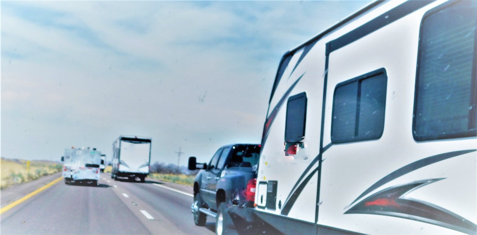 Towing a travel trailer on road with a brake controller