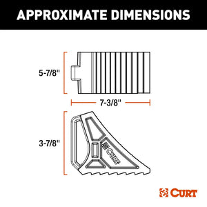 CURT HD Rubber Wheel Chock w/Handle Single Trailer Mount