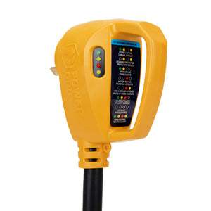 Camco Power Grip RV 12" 30Amp Circuit Analyzer Dogbone - Integrated Surge Protection