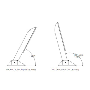 TACO Command Ratchet Hinge - 18-1/2" - 316 Stainless Steel Polished w/Hard Stop