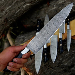Here’s a fresh, seasonal rewrite with trending culinary keywords, SEO focus, and updated flow: 🔪 Product Title: Knife Sets for Kitchen – 13" Handmade Damascus Steel Chef Knife with Epoxy Resin Handle & Leather Sheath