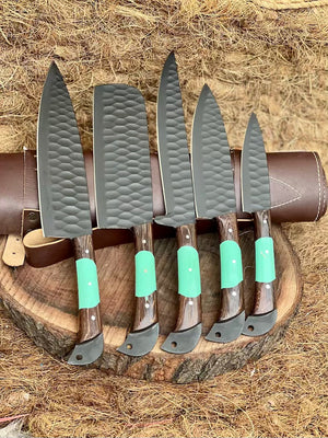 Here’s a fresh, seasonal rewrite with trending keywords and SEO-optimized structure: Product Title: Premium Knofe Set – 13" Forged Stainless Steel Blade with Wenge Wood & Resin Handle + Leather Sheath