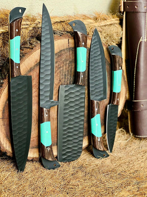 Here’s a fresh, seasonal rewrite with trending keywords and SEO-optimized structure: Product Title: Premium Knofe Set – 13" Forged Stainless Steel Blade with Wenge Wood & Resin Handle + Leather Sheath