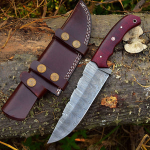 Custom Handmade 4.5-Inch Damascus Steel Skinning Knife with G10 Handle
