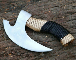 Ax Pizza Cutter - Custom Handcrafted with J2 Steel Blade and Engraved Ash Wood Handle