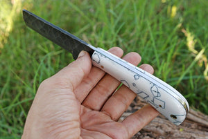 Custom Handmade Cowboy Bull Cutter Knives – 4" J2 Steel Blade