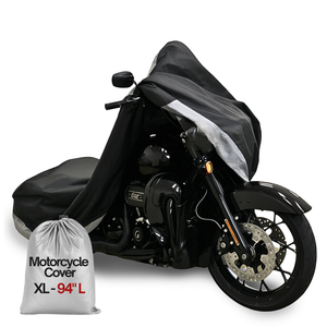 Light Weight Motorcycle Cover (XL) with Cable & Lock. Fits up to 94" Length Medium Cruiser, Large Sport Bike