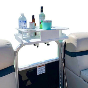 Docktail Boat Table Caddy with Pontoon Boat Rail Mount