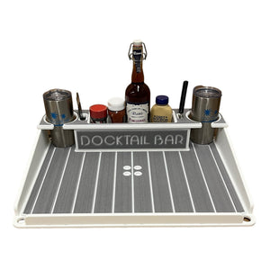 Docktail Utility Boat Table Accessory with Adjustable Rod Holder Mount