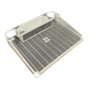 Docktail Utility Boat Table with Pontoon Boat Rail Mount
