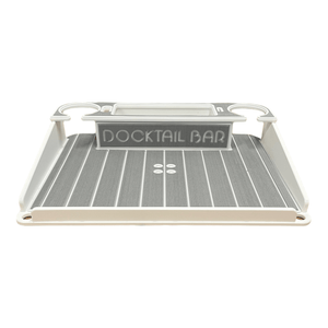 Docktail Utility Boat Table with Pontoon Boat Rail Mount