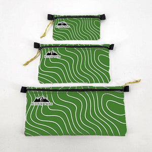 Zipper Pouches TOPO Patterns Ultralight D50T fabric