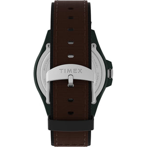 Timex Expedition Acadia Rugged Black Resin Case - Natural Dial - Brown/Black Fabric Strap