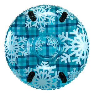 Aqua Leisure 43" Pipeline Sno Clear Top Racer Sno-Tube - Cool Blue Plaid OutdoorUp