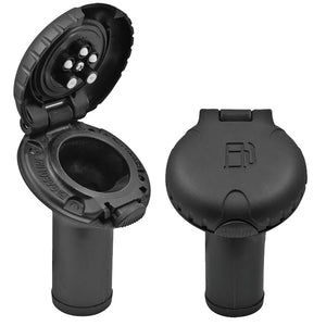 Attwood Deck Fill f/Carbon Canister System - Angled Body Scalloped Black Plastic Cap OutdoorUp
