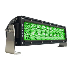 Black Oak Double Row Combo Green Hog Hunting 10" Light Bar - Black OutdoorUp