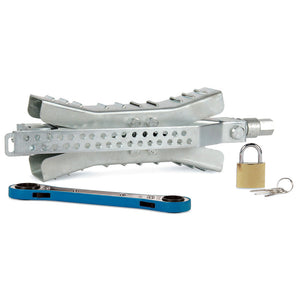 Camco Eaz-Lift 10" Wheel Stop w/Wrench Lock - Metal OutdoorUp