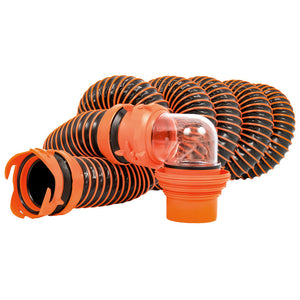 Camco RhinoEXTREME 15 Sewer Hose Kit w/ Swivel Fitting 4 In 1 Elbow Caps OutdoorUp