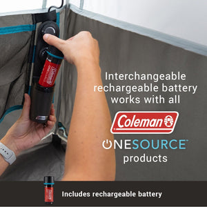 Coleman OneSource Rechargeable 4-Person Camping Dome Tent w/Airflow System LED Lighting OutdoorUp