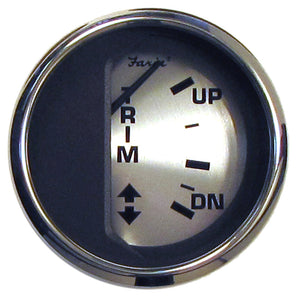 Faria Spun Silver 2" Trim Gauge f/Mercury/Mariner/Mercruiser/Volvo DP Yamaha (01 Newer) OutdoorUp
