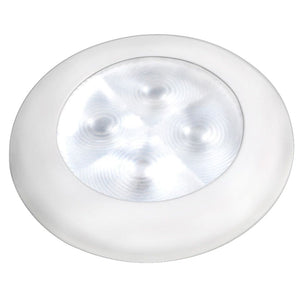 Hella Marine Slim Line LED 'Enhanced Brightness' Round Courtesy Lamp - White LED - White Plastic Bezel - 12V OutdoorUp