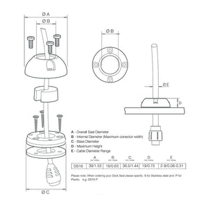 Scanstrut DS16-S Vertical Cable Seal - Stainless Steel OutdoorUp