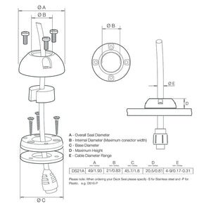 Scanstrut DS21A-S Vertical Cable Seal - Stainless Steel OutdoorUp