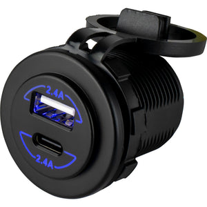 Sea-Dog Round Dual USB USB-C Power Socket OutdoorUp
