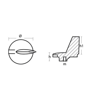Tecnoseal Zinc Yamaha Trim Tab Anode f/200 - 300 HP Motors OutdoorUp