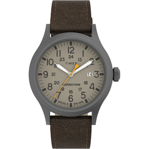Timex Expedition Scout - Khaki Dial - Brown Leather Strap OutdoorUp