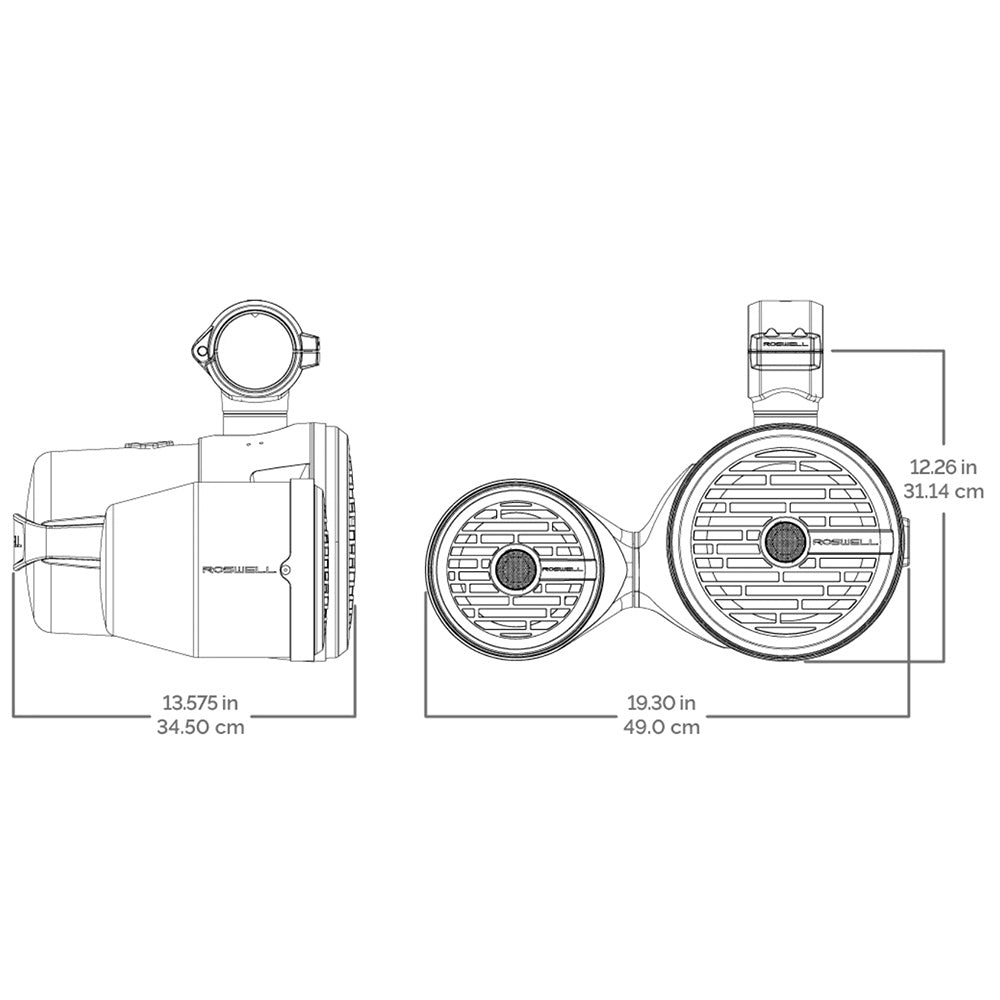 Roswell R1 8" x 6.5" Vamp Spin Tower Speakers - Black - 160W RMS  320W Peak Power