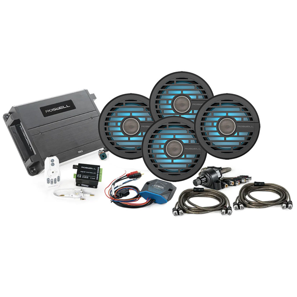 Roswell R1 6.5" Marine Audio Package w/RGB Remote  Controller - Black