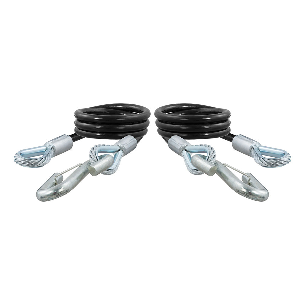 CURT 44" Safety Cables w/2 Snap Hooks - 7,500 lbs. - Vinyl Coated - 2 Pack