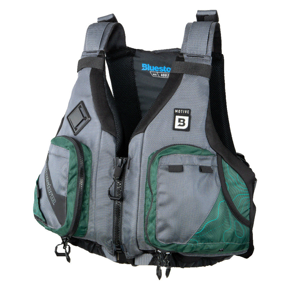 Bluestorm Motive Kayak Fishing Vest - Hunter Green - 2XL/3XL