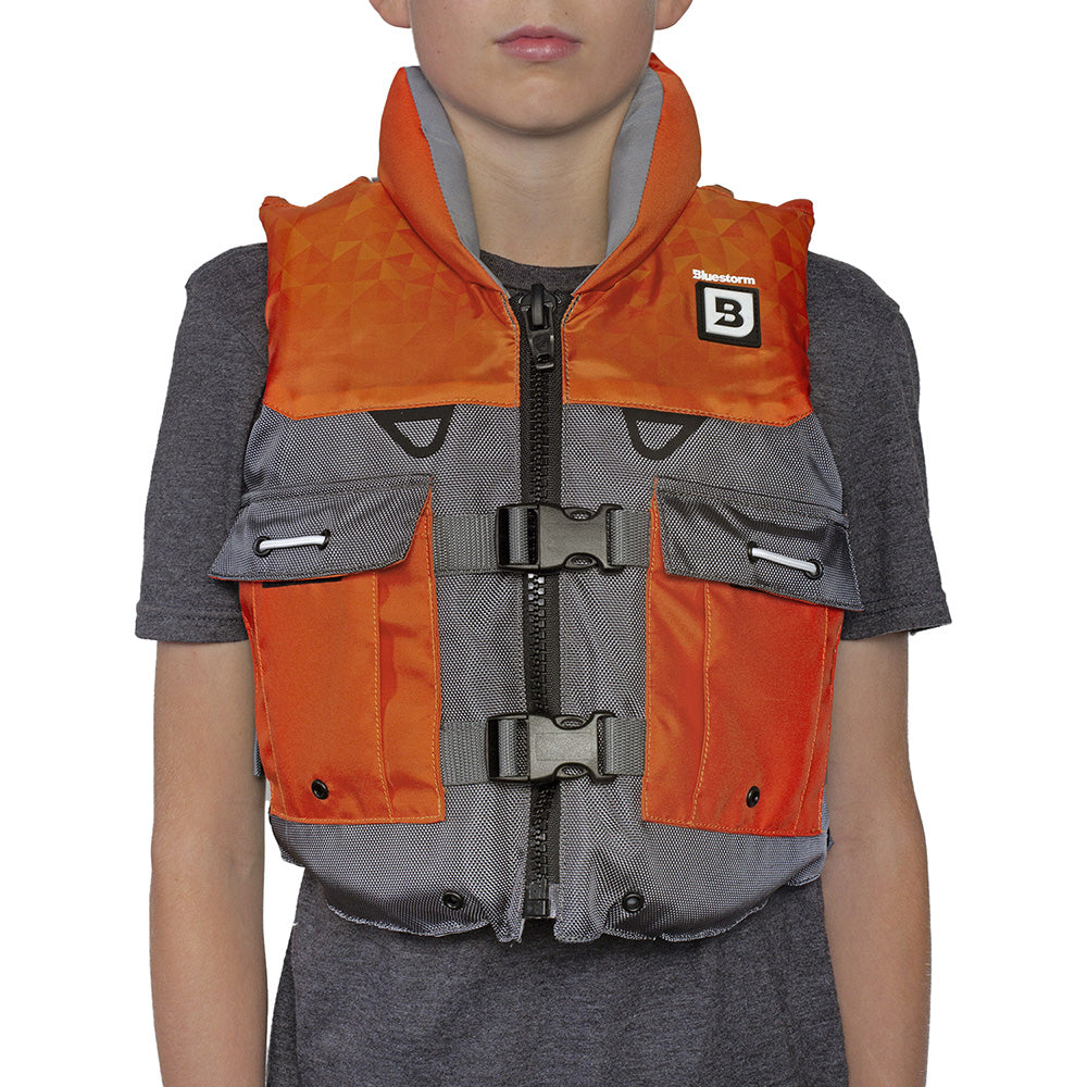 Bluestorm Classic Youth Fishing Life Jacket - Optic Orange