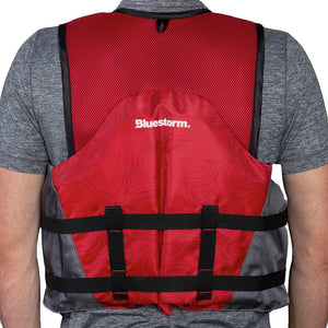 Bluestorm Sportsman Adult Mesh Fishing Life Jacket - Nitro Red - 2XL/3XL