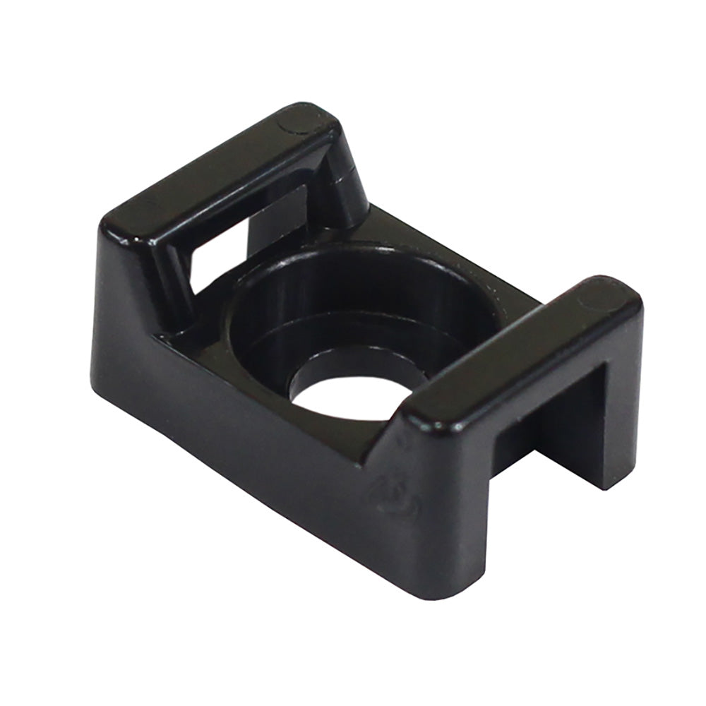 Pacer Screw Down Cable Tie Mount - #8 Screw Mount Method - Black - 100 Pack