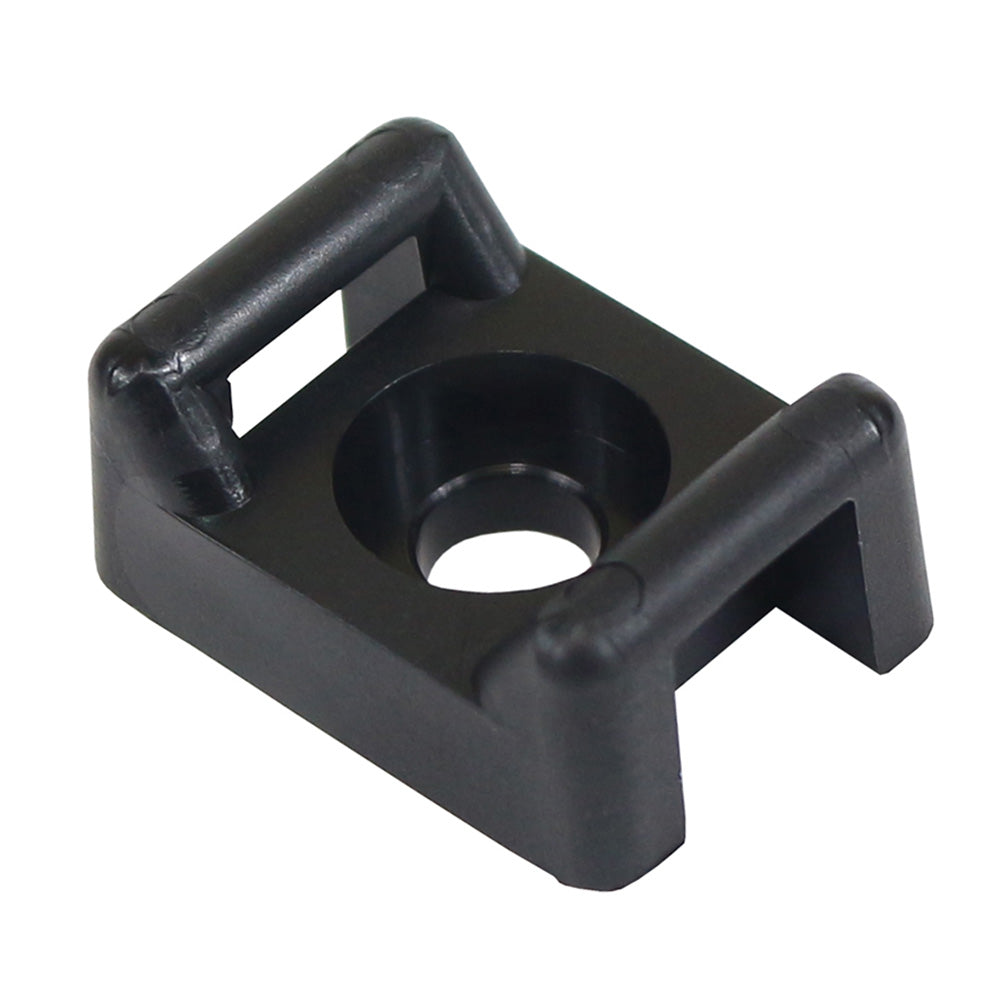 Pacer Screw Down Cable Tie Mount - #10 Screw Mount Method - Black - 100 Pack