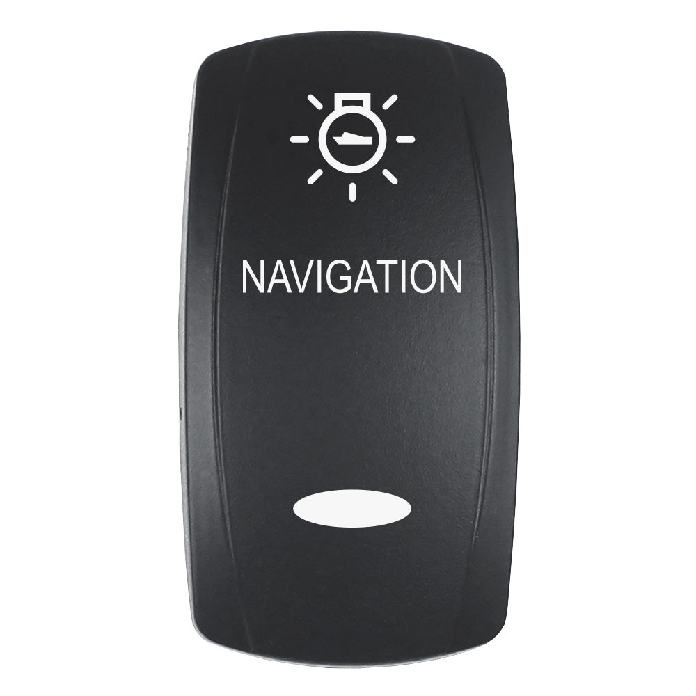 Pacer Actuator - 'NAVIGATION' f/V Series Contura Switches - Black - Laser Etched (Top/Bottom Light)