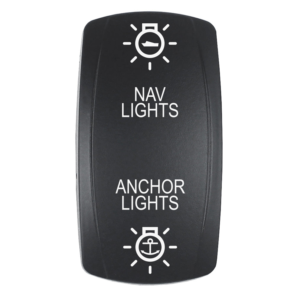 Pacer Actuator - 'NAV/ANC' f/V Series Contura Switches - Black - Laser Etched (Top/Bottom Light)