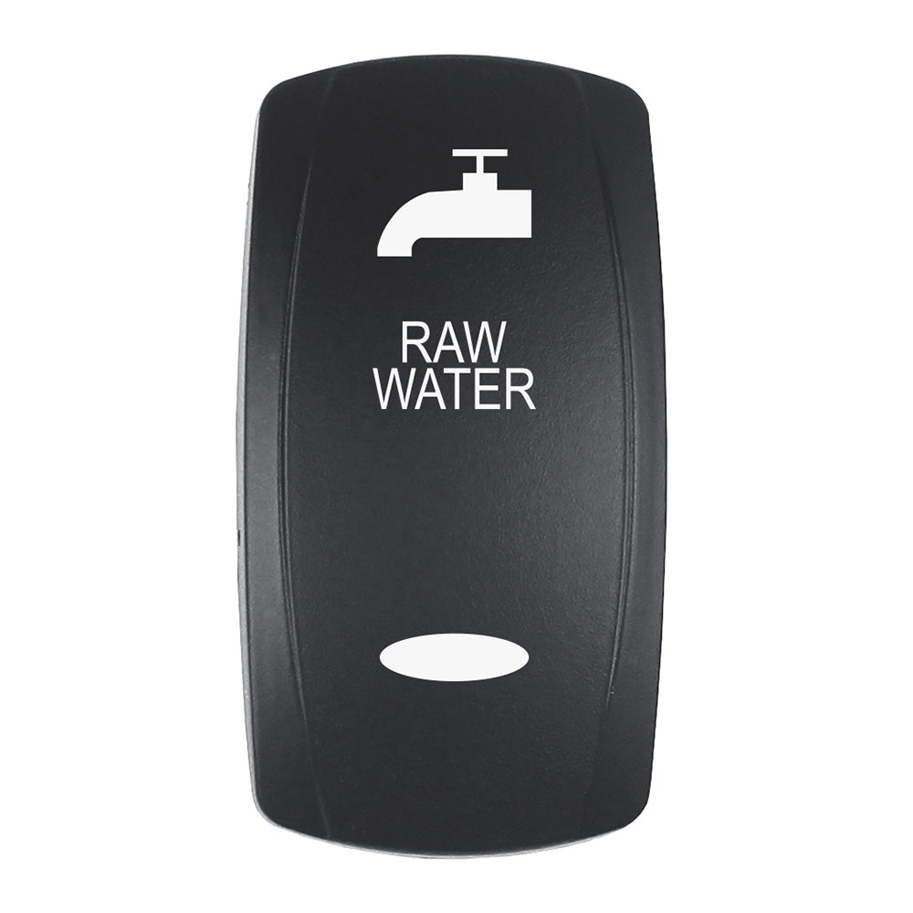 Pacer Actuator - 'RAW WATER' f/V Series Contura Switches - Black - Laser Etched (Top/Bottom Light)