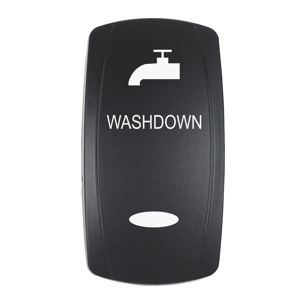 Pacer Actuator - 'WASHDOWN' f/V Series Contura Switches - Black - Laser Etched (Top/Bottom Light)