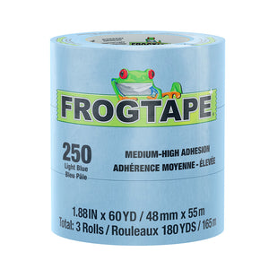 FrogTape CP 250 Medium-High Adhesion Masking Tape - 48MM x 55M x 6-Pack - Light Blue - Rated f/250F