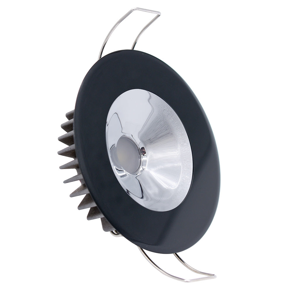 Lumitec Illusion Flush Mount LED Down Light - Spectrum RGBW - Warm White - Black Housing - Chrome Reflector