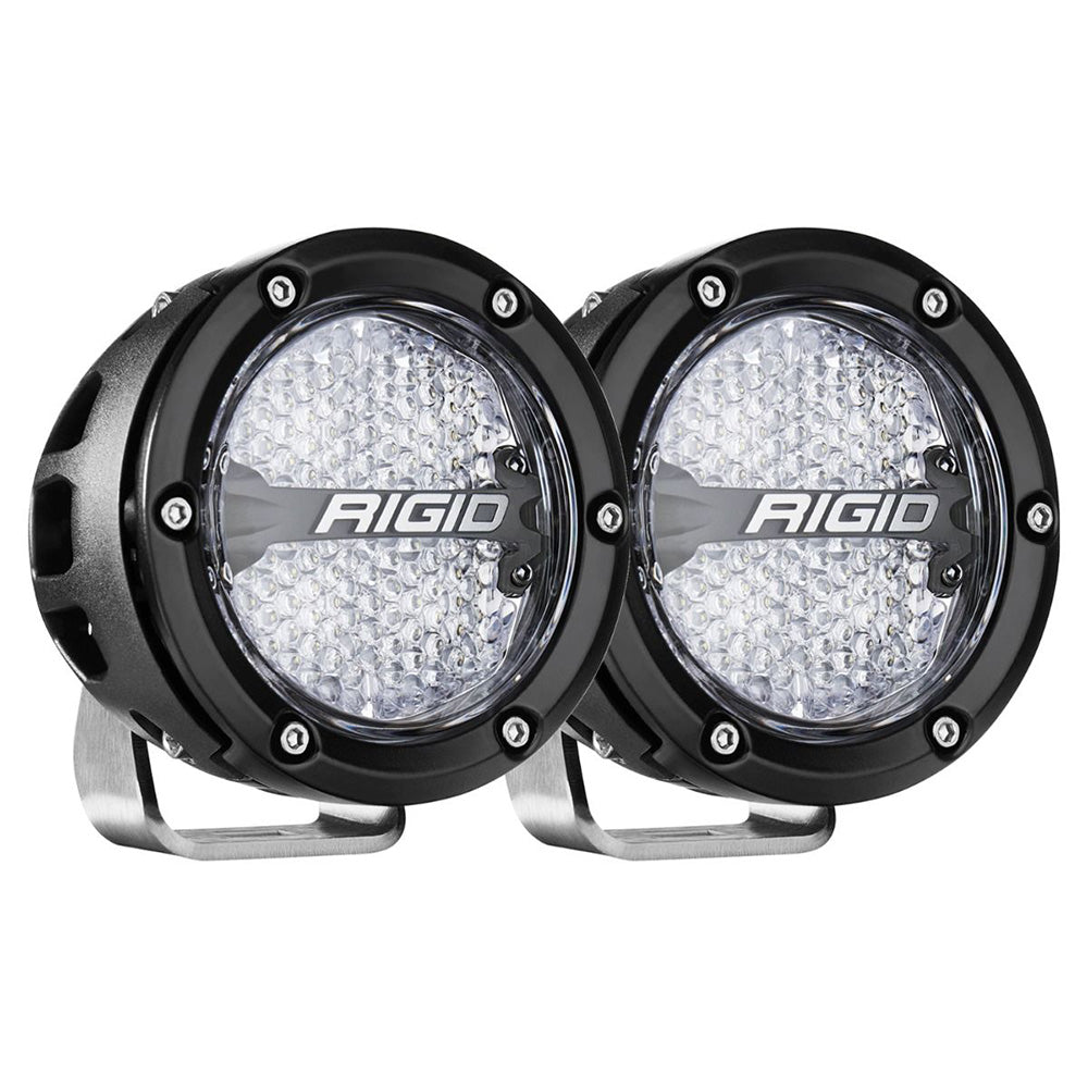 RIGID Industries 360-Series RGBW 4" Offroad Lamp Diffused Beam w/RGBW Backlight Pods - Set of 2