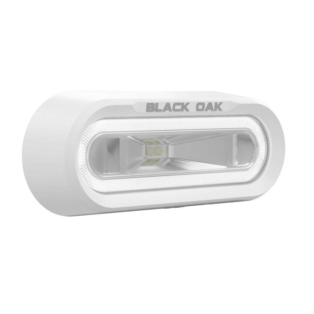 Black Oak Low Pro Off Road Spreader Light - Bracket Mount - White Housing - White LED