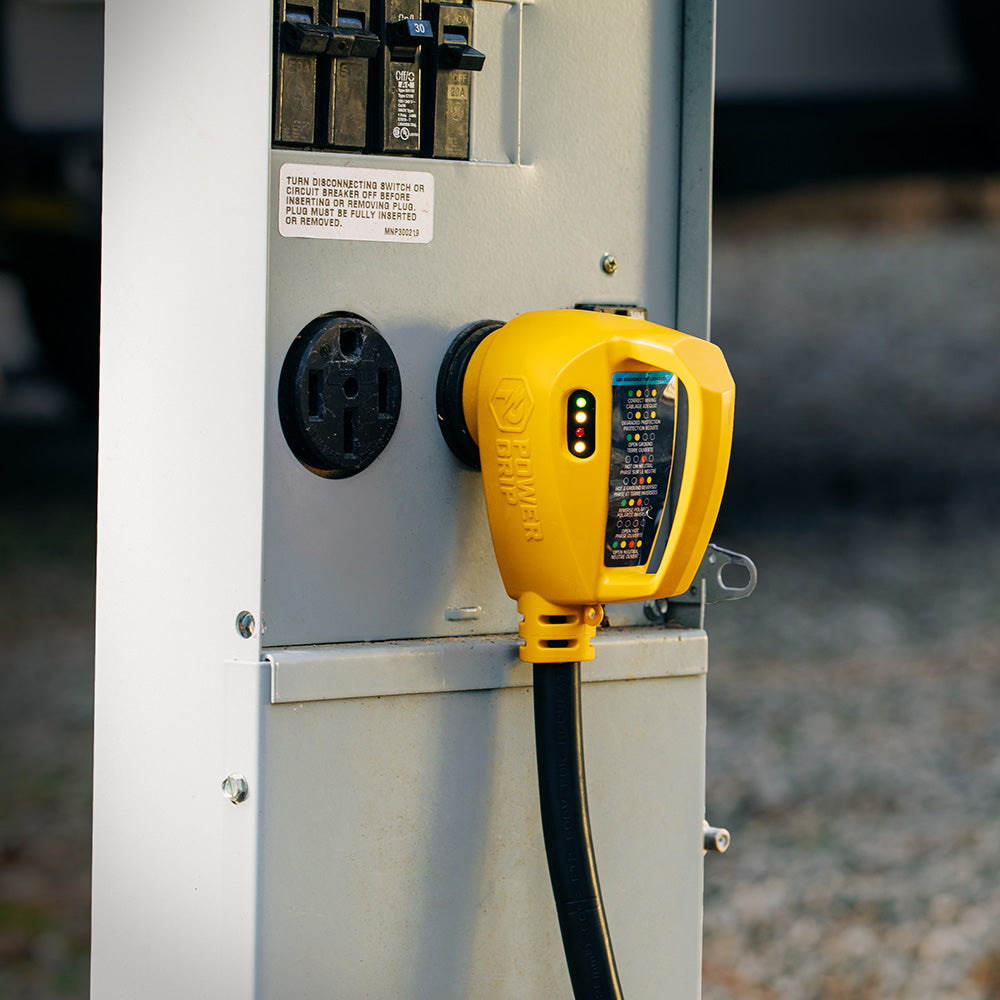 Camco Power Grip RV 18" 30Amp Circuit Analyzer Dogbone - Integrated Surge Protection