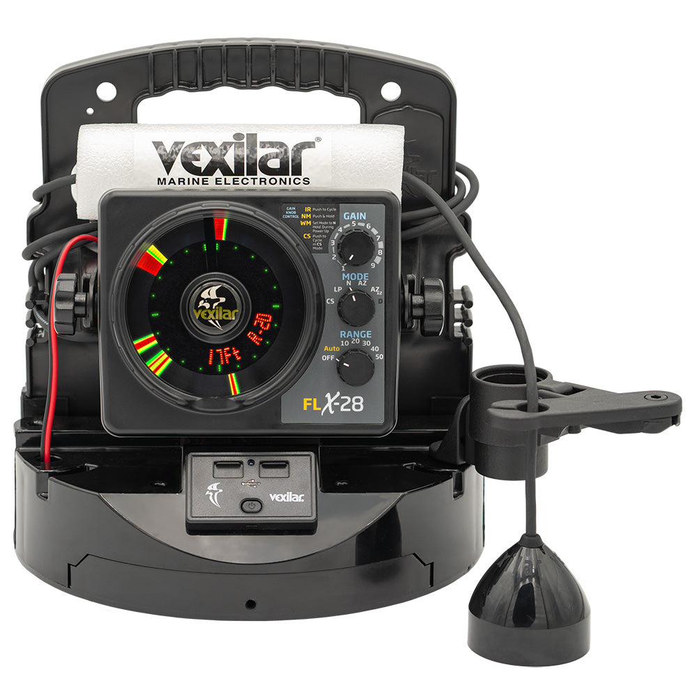 Vexilar FLX-28 Pro Pack Elite Fishing System w/Pro View Ice-Ducer  Vexilar Lithium Battery