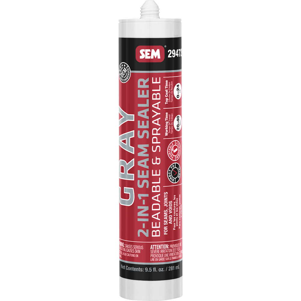 SEM 2-IN-1 Seam Sealer - 9.5oz Tube - Grey