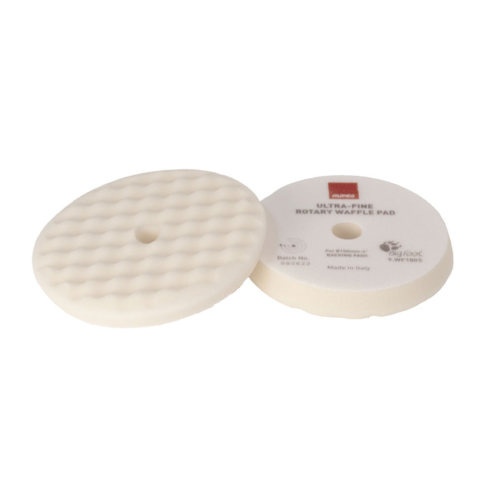 RUPES Velcro Waffle Ultra-Fine Polishing Foam Pad f/Rotary Polishers 200mm - White